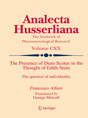 cover image of The Presence of Duns Scotus in the Thought of Edith Stein
